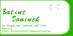 balint dominek business card